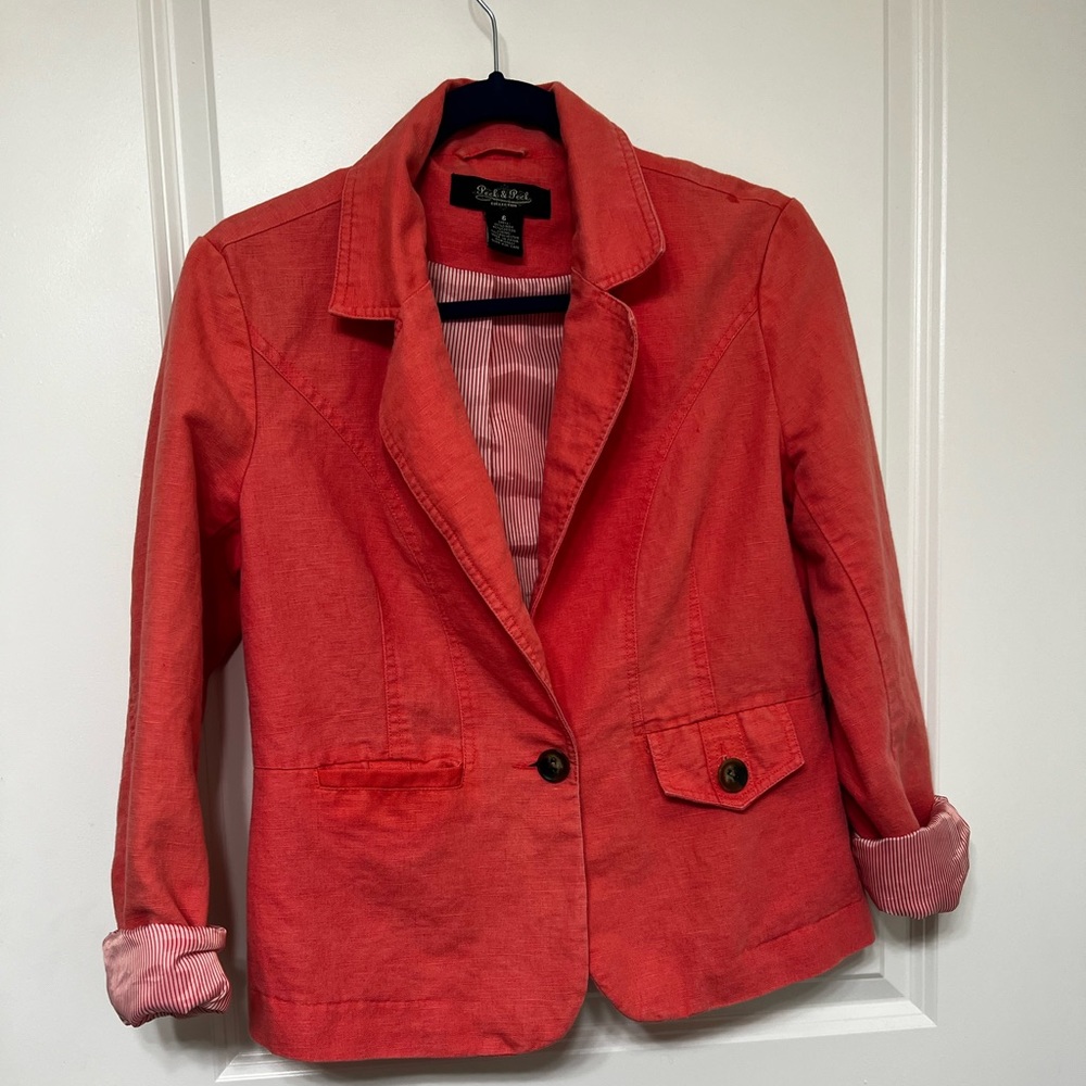 Peck & peck blazer coral size 6